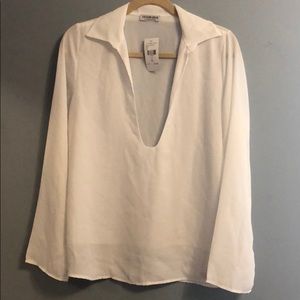 Ivory plunge blouse